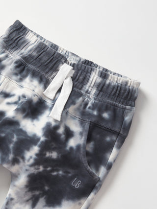 Little Bipsy Marble Jogger - Blue
Tie-dye shorts with a drawstring on a white background