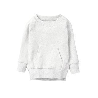 Little Bipsy Pocket Pullover - Light Heather Grey
White sweatshirt on a white background