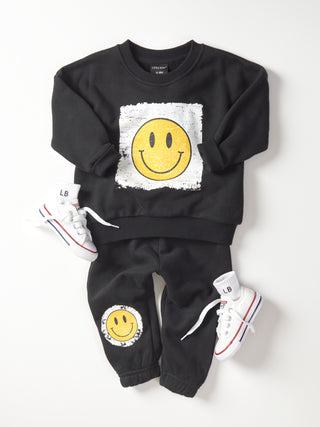 Little Bipsy Smiley Elevated Sweatpant - Black