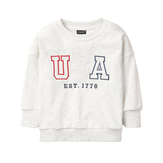 Little Bipsy USA Lightweight Crewneck - Heather Grey