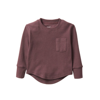 Little Bipsy Waffle Top - Huckleberry
Purple long-sleeve shirt with a pocket on a white background