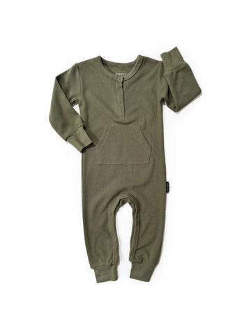 Little Bipsy Waffle Romper - Matcha, Little Bipsy Collection, cf-size-0-3-months, cf-size-6-9-months, cf-size-9-12-months, cf-type-romper, cf-vendor-little-bipsy-collection, Everyday Waffle, 