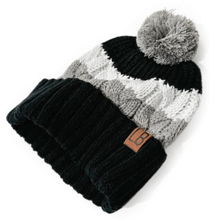 Little Bipsy Chunky Pom Beanie - Black, Little Bipsy Collection, Beanie, Beanie hat, Beanies, cf-size-large-2-5-years, cf-size-medium-8-months-2-5-years, cf-size-small-0-8-months, cf-type-bea