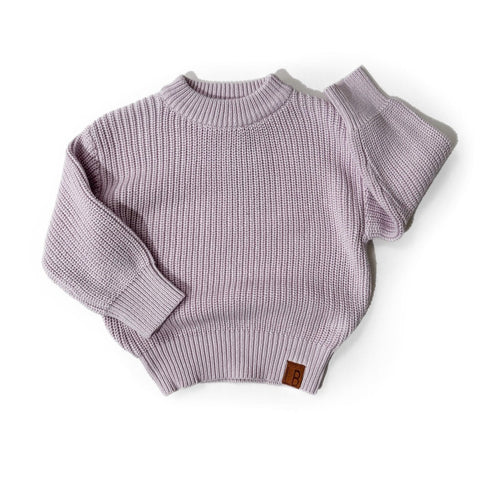 Little Bipsy Chunky Sweater - Lavender, Little Bipsy Collection, cf-size-0-3-months, cf-size-12-18-months, cf-size-18-24-months, cf-size-2-3, cf-size-3-4, cf-size-4-5, cf-size-5-6, cf-size-6-