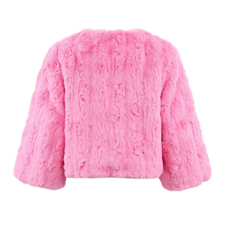 Lola and The Boys Cutie Charms Faux Fur Jacket
Pink fluffy jacket on a white background