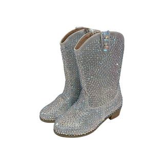 Lola & the Boys, Lola and The Boys Silver Crystal Cowgirl Boots - Basically Bows & Bowties