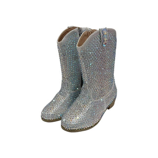 Lola & the Boys, Lola and The Boys Silver Crystal Cowgirl Boots - Basically Bows & Bowties