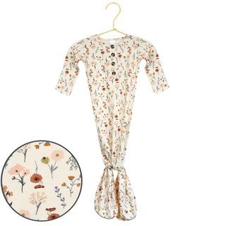 Lou Lou and Company Knotted Gown Rachel, soft fabric with a stylish knotted design, designed for comfortable baby wear.