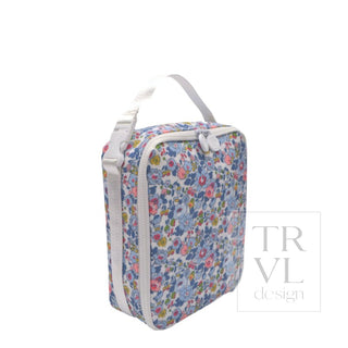 TRVL Designs Lunch Box Insulated Lunch Bag - Bridgehampton Floral
Floral-patterned toiletry bag with white strap on a white background, featuring the brand 'TRVL design'.