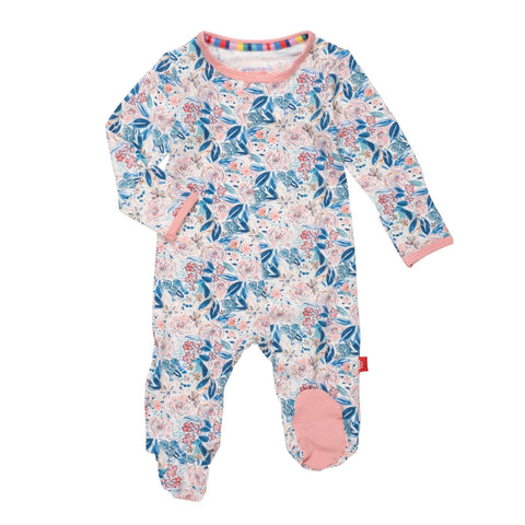 Magnetic Me Once and Floral Modal Magnetic Footie, Magnificent Baby, Baby Shower, Baby Shower Gift, cf-size-0-3-months, cf-size-3-6-months, cf-size-newborn, cf-type-footie, cf-vendor-magnific