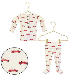 Lou Lou and Company knit outfit set for babies, featuring a cozy top and matching bottoms in soft fabric.