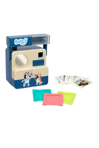 Bluey™ Role-Play Instant Camera Toy
Toy camera with cards and photo sheets on a white background