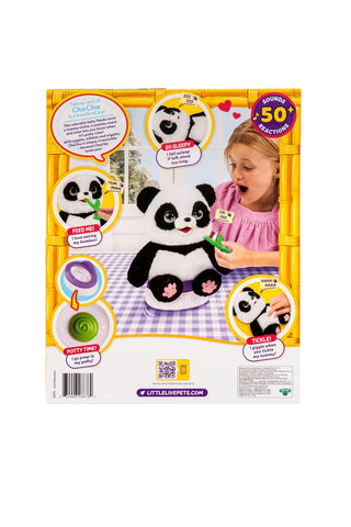 Little Live Pets™ My Baby Panda ChuChu Interactive Plush
Panda toy with interactive features on a packaging display