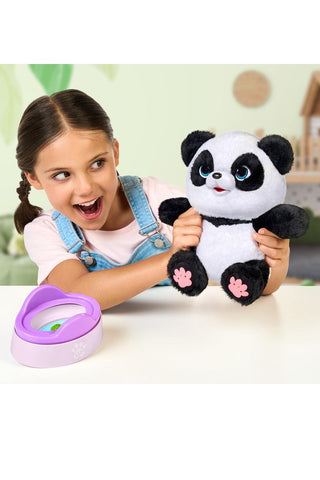 Little Live Pets™ My Baby Panda ChuChu Interactive Plush
Child holding a plush panda toy with a potty training seat in front
