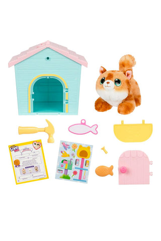 Little Live Pets™ Kitty’s Home Minis with Buildable House
Toy squirrel with accessories including a house, fish, and cards on a white background