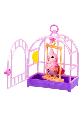Little Live Pets™ My Really Real Bird Interactive Bird Toy
Toy bird in a pink cage on a white background