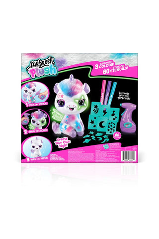 Glow-in-the-dark unicorn plush toy from the Airbrush Plush™ Magic Unicorn Kit by License 2 Play, shown from the back.