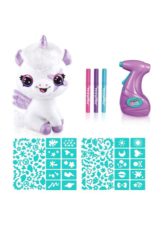 Colorful glow-in-the-dark unicorn toy kit from License 2 Play featuring plush unicorns and magical accessories for kids.