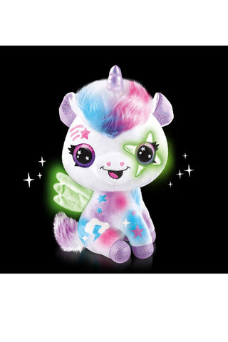 Colorful Airbrush Plush Glow-in-the-Dark Magic Unicorn toy kit by License 2 Play featuring unicorn plush and airbrush accessories.