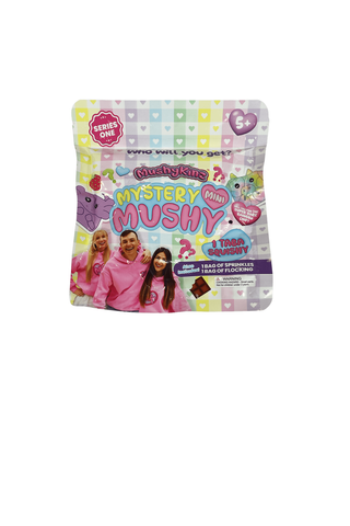MushyKinz Mystery Pack squishy collectible toy figure from License 2 Play inside a blind bag, soft and colorful character for kids.