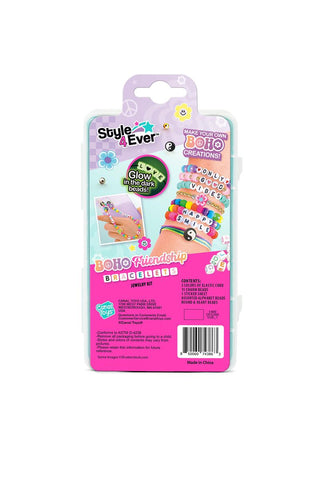 Style 4 Ever™ Boho Friendship Bracelet Jewelry Kit
Package of Style Ever BOHO Creations with colorful design on a white background