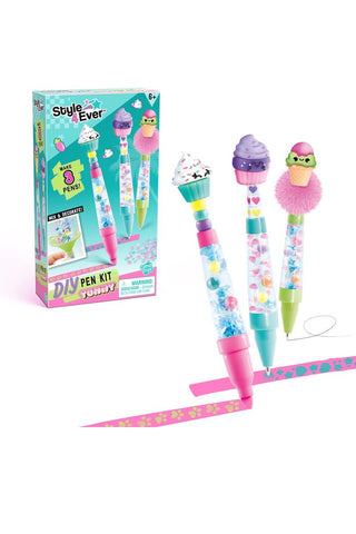 Yummy Style 4 Ever DIY Pen Set with Customizable Toppers & Beads
Colorful DIY pen kit with pens and decorative elements on a white background
