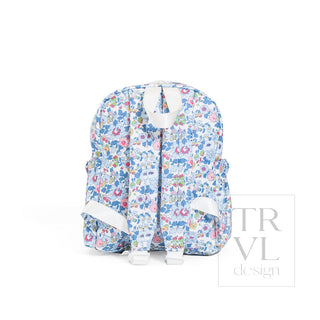 TRVL Designs Mini Backer - Bridgehampton Floral
Floral-patterned backpack with white accents on a white background