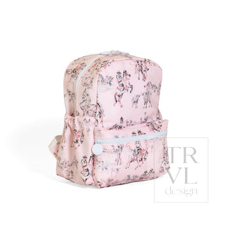 TRVL Designs Mini Backer - Cowgirl Toile
Pink backpack with horse print on a white background