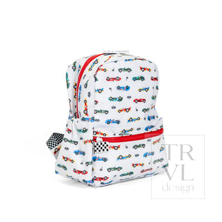 TRVL Designs Mini Backer - Vroom
Backpack with car pattern on a white background