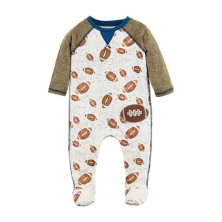 Mud Pie Football Sleeper, Mud Pie, cf-size-0-3-months, cf-size-3-6-months, cf-type-footie, cf-vendor-mud-pie, Football, Football Footie, Game Day, Gender Neutral, Gender Neutral Baby Gift, Ge