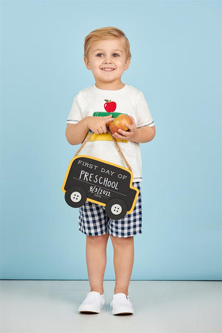 Mud Pie School Bus Chalkboard Sign, Mud Pie, 1st day of School Sign, Back to School, cf-type-sign, cf-vendor-mud-pie, Chalk Sign, Chalkboard Sign, First Day, First Day of School, First Day of