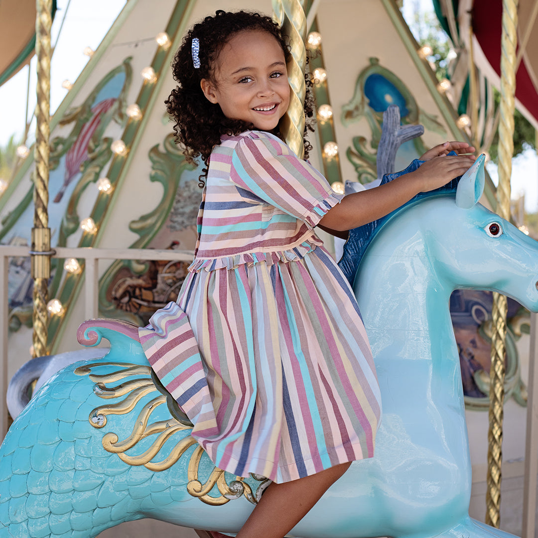 Pink Chicken Girls Raquel Dress - Multi Vintage Stripe Pink Chicken Girls Raquel Dress - Multi Vintage Stripe