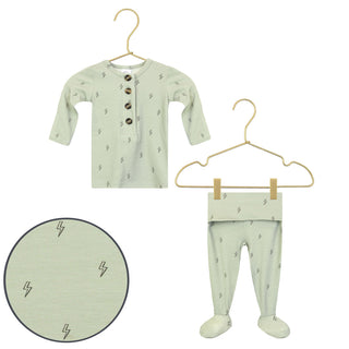 Lou Lou and Company Knit Outfit Set for babies, includes cozy top and bottoms in soft fabric with playful bubble pattern.