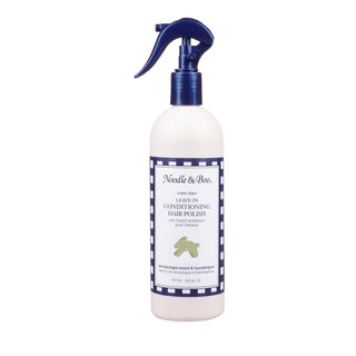 Noodle & Boo Leave-In Conditioning Hair Polish in 16oz bottle, smooths and detangles hair, suitable for gentle bath and body care.