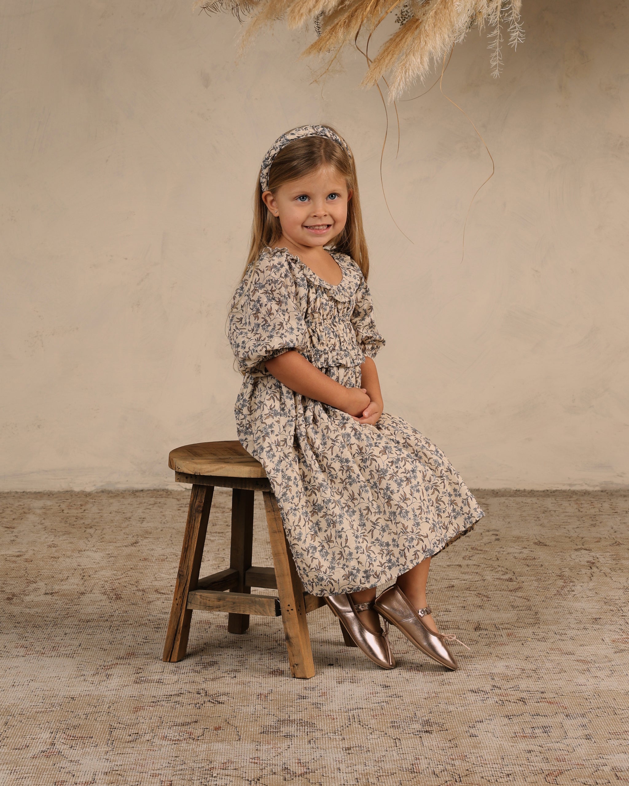 Noralee Junie Dress in Vintage Blue Floral  Basically Bows & Bowties