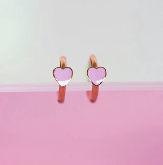 Pierced Pink Heart Huggies