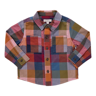 Blue Rooster Boys Jack Shirt - Harvest Check
Multicolored plaid shirt on a white background