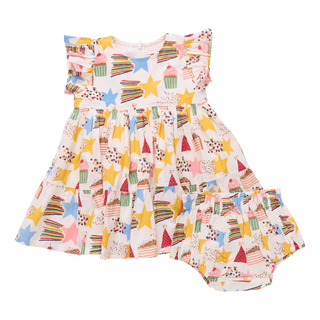 Pink Chicken, Pink Chicken Baby Girls Jennifer Dress Set - Birthday Star Dress - Basically Bows & Bowties
