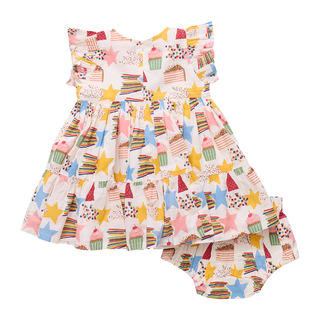 Pink Chicken, Pink Chicken Baby Girls Jennifer Dress Set - Birthday Star Dress - Basically Bows & Bowties