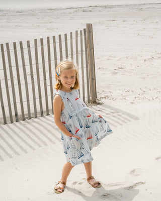 Pink Chicken Girls Courtina Dress - Nautical Adventure