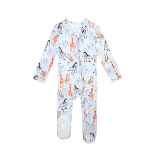 Posh Peanut Zoo Babies Footie Zippered One Piece