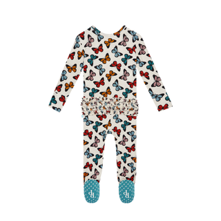 Posh Peanut, Posh Peanut Larisa Ruffled Zippered Footie - Basically Bows & Bowties