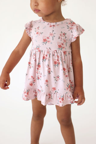 Posh Peanut London Capsleeve Ruffled Bodysuit Dress