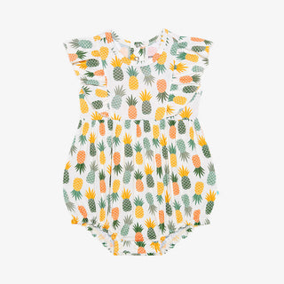 Posh Peanut McGuire Flutter Sleeve Bubble Romper, Posh Peanut, cf-size-18-24-months, cf-size-3-6-months, cf-type-romper, cf-vendor-posh-peanut, Flutter Sleeve Bubble Romper, McGuire, Pineappl