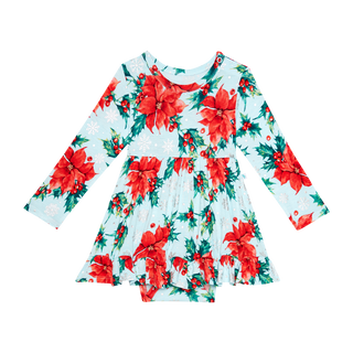 Posh Peanut Winter Lily L/S Ruffled Bodysuit Dress, Posh Peanut, All Things Holiday, cf-size-0-3-months, cf-type-twirl-skirt-bodysuit, cf-vendor-posh-peanut, Christmas, L/S Ruffled Bodysuit D