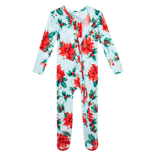 Posh Peanut Winter Lily Ruffled Zippered Footie, Posh Peanut, All Things Holiday, cf-size-0-3-months, cf-size-3-6-months, cf-size-6-9-months, cf-type-footie, cf-vendor-posh-peanut, Christmas,