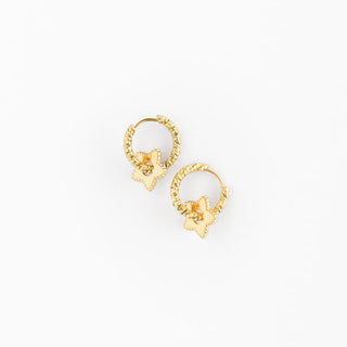 Pip Pop Post Gold Star Braided Hoops
Gold hoop earrings on a white background