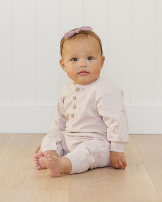Quincy Mae Relaxed Fleece Jumpsuit - Bows