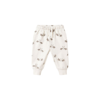 Quincy Mae Relaxed Fleece Sweatshirt & Relaxed Sweatpant Set - Bats
White baby pants with small pattern on a white background