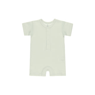 Quincy Mae Waffle Snap Romper - Mint